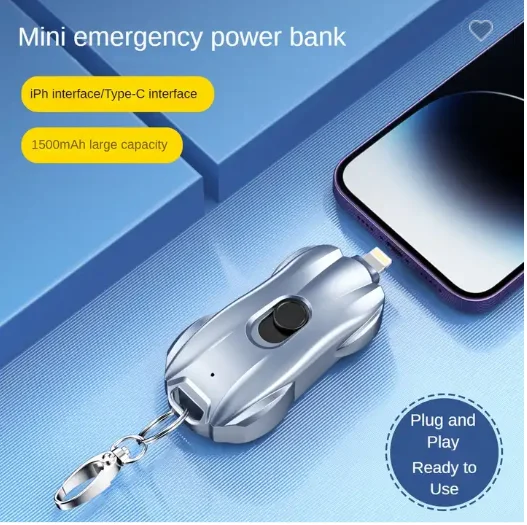 Portable mini keychain emergency charging powerbanks wireless carry-on ultra-thin emergency mobile power bank