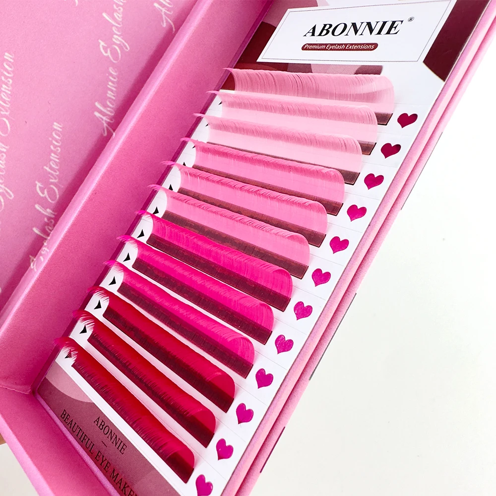 CC DD J B Curl Classic Korean colorful indiavidual eyelash extension professional supplies pink eyelash extension vendor
