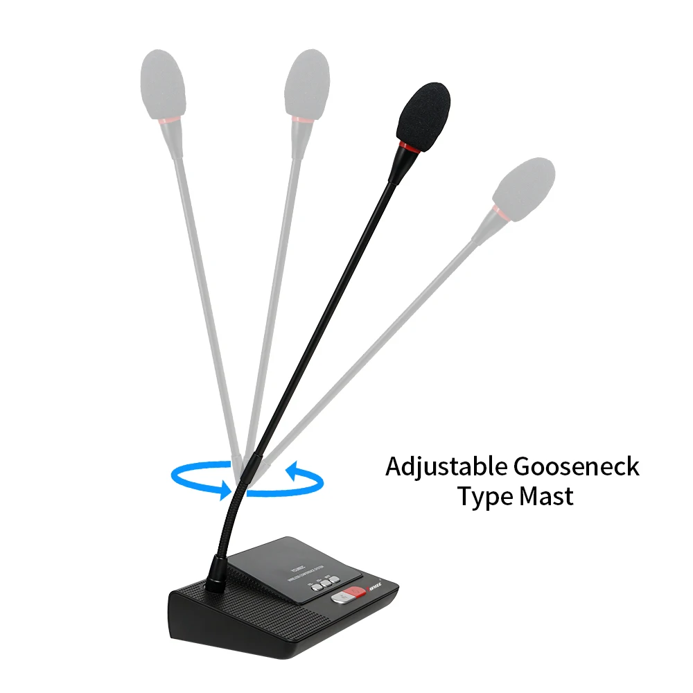 Wireless conference system microphone with camera audio for video tracking