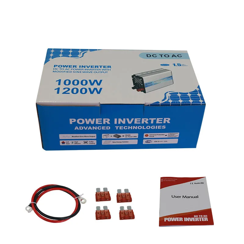 SOLID DC 12v 24v 48v to AC 220v 230v 240v 1000W Modified Sine Wave Power Off Grid 1000 Watt Power Inverter