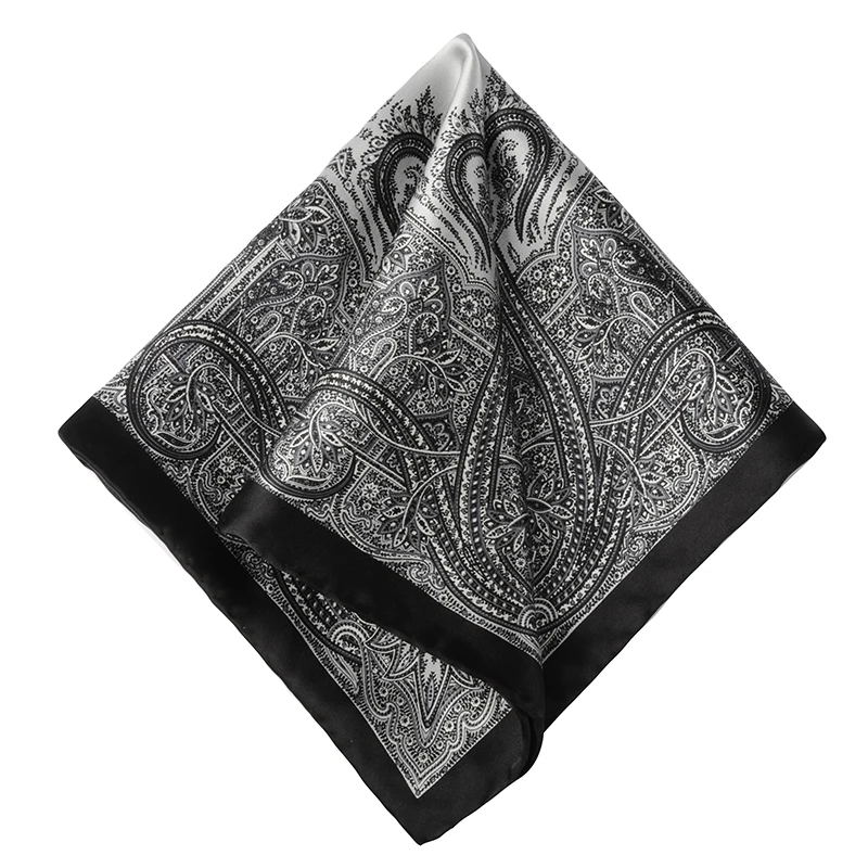 Hamocigia OEM Handmade 100 % Silk Digital Printed paisley Pocket Square