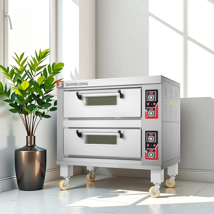 Конкурентоспособная цена промышленная двухслойная газовая печь для торта хлеба пиццы