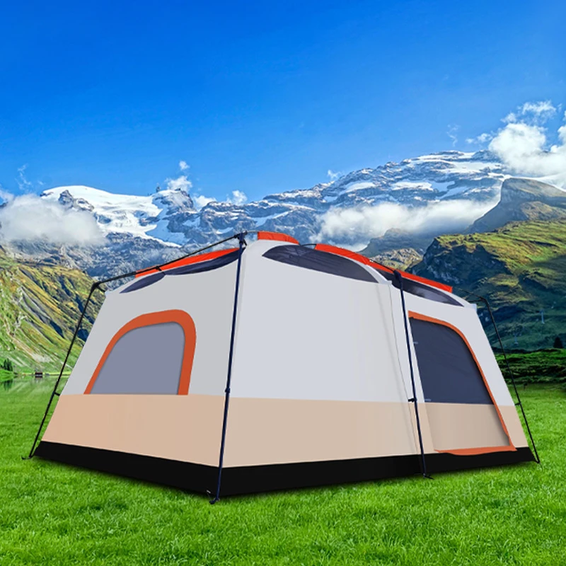 New fabric popular gold sand color deluxe 2 room 1 hall outdoor travel hiking beach camping tent