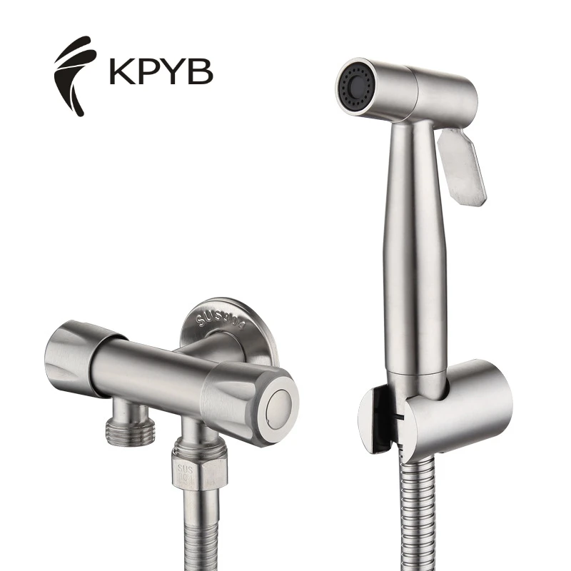 High Quality woman washer nozzle into two out of the toilet partner Bidet Sprayer Faucet Brass Brushed Gold