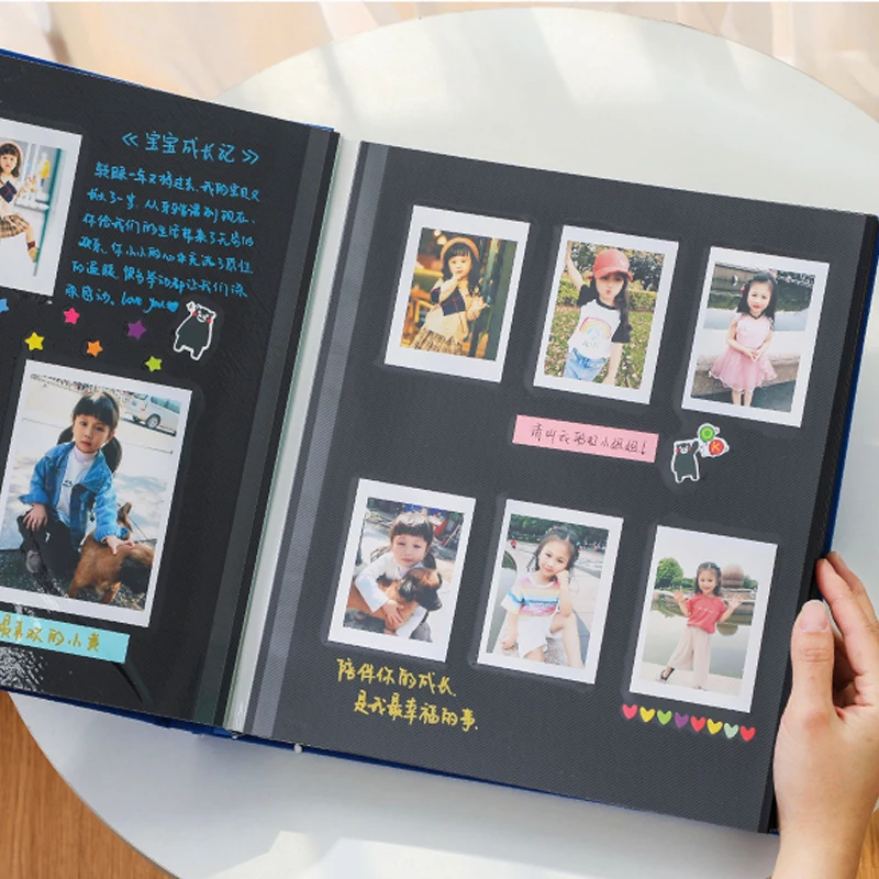 
Leather cover paper transparent pvc photo album diy waterproof photo book self adhesive photo album 