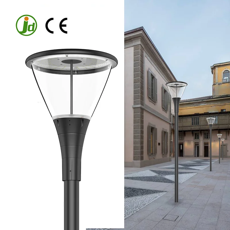 JD Aluminium Outdoor Park LED Pole Light 60W waterproof  UFO square sensor garden lamp led street light garden lights