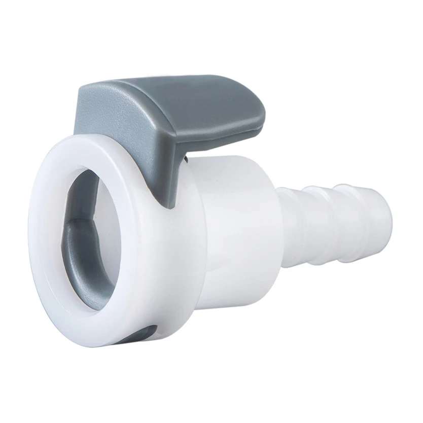 Hose Barb 1/4 6.4mm Lock Nut Straight Through Plastic Quick Disconnect Barbed Air Line Fittings For Plastic Tubing