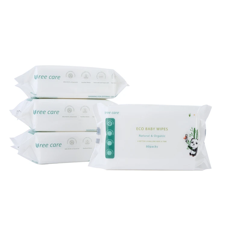 Kiwi facmily loved and design eco friendly compostable bamboo baby wet wipes