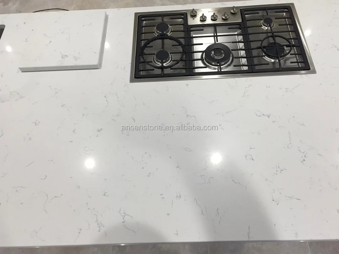 Carrara White Newest Competitive Solid Surface Sheet Quartz Stone Slabs Kitchen Table