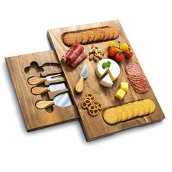 Cutting Board Square Durable Cheese Board Wood Charcuterie Board Set