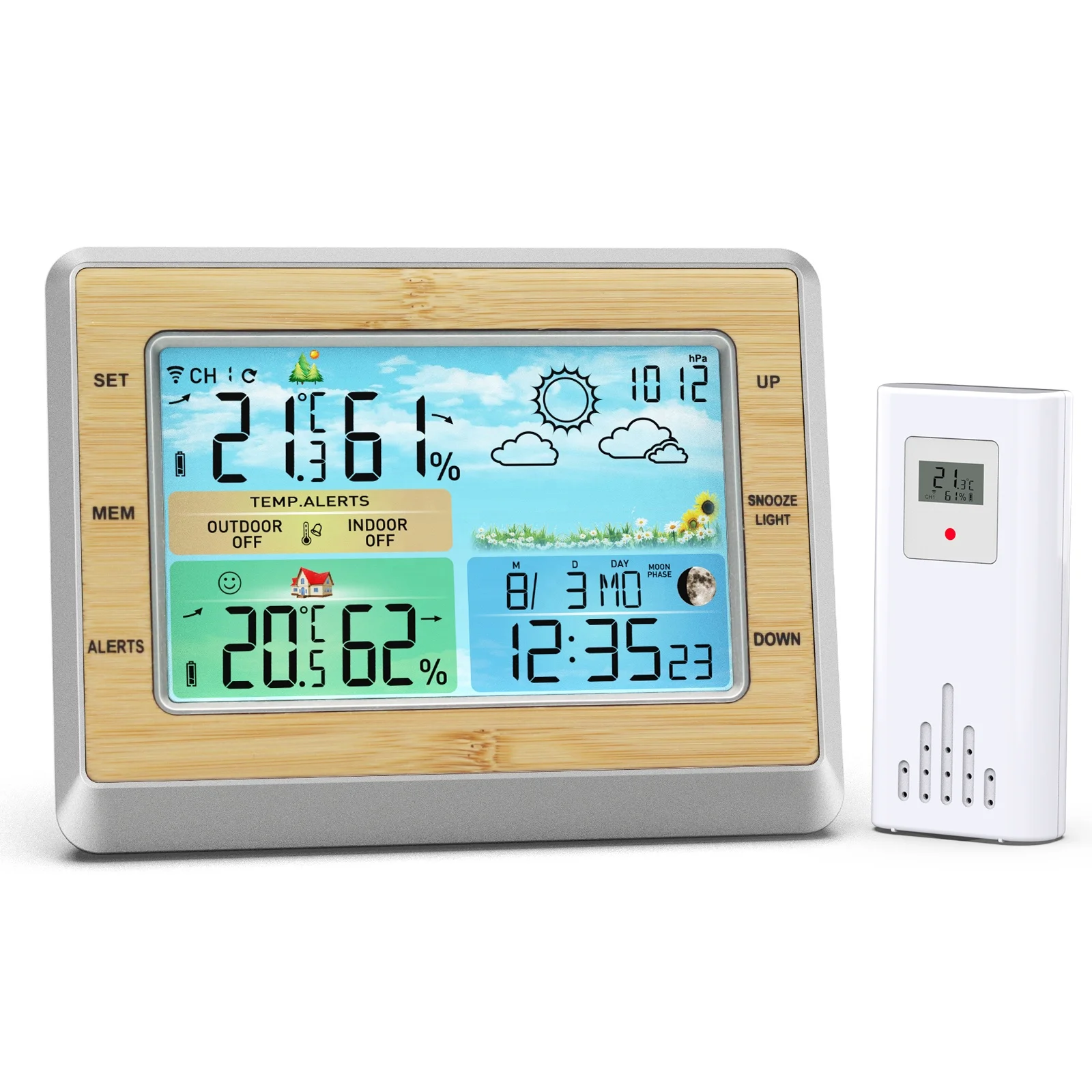 2022 New Digital Color Forecast Weather Station Wireless Indoor Outdoor Hygrometer Thermometer Weather Clock