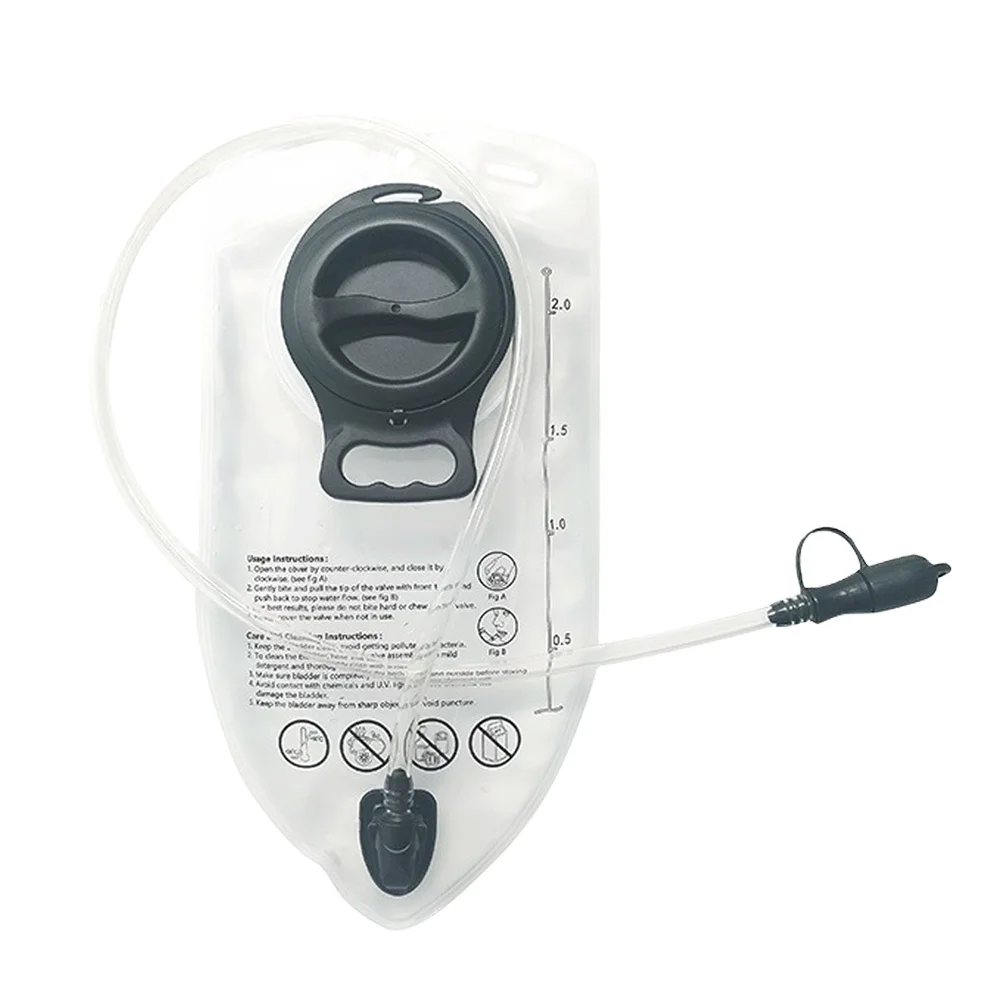 New OEM Custom BPA Free 1.5L 2L Hydration Water Bladder Running Cycling Water Supply Bag Outdoor Drinking Foldable TPU Water Bag