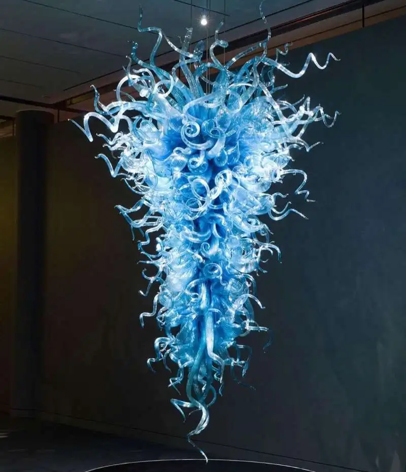 High Quality Blue Custom Large Wedding Style Lamps Home Decor Luxury Murano Glass Chandelier