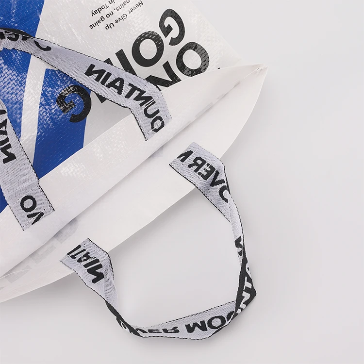 Custom reusable grocery eco friendly RPET non woven handled shopping PP woven bag