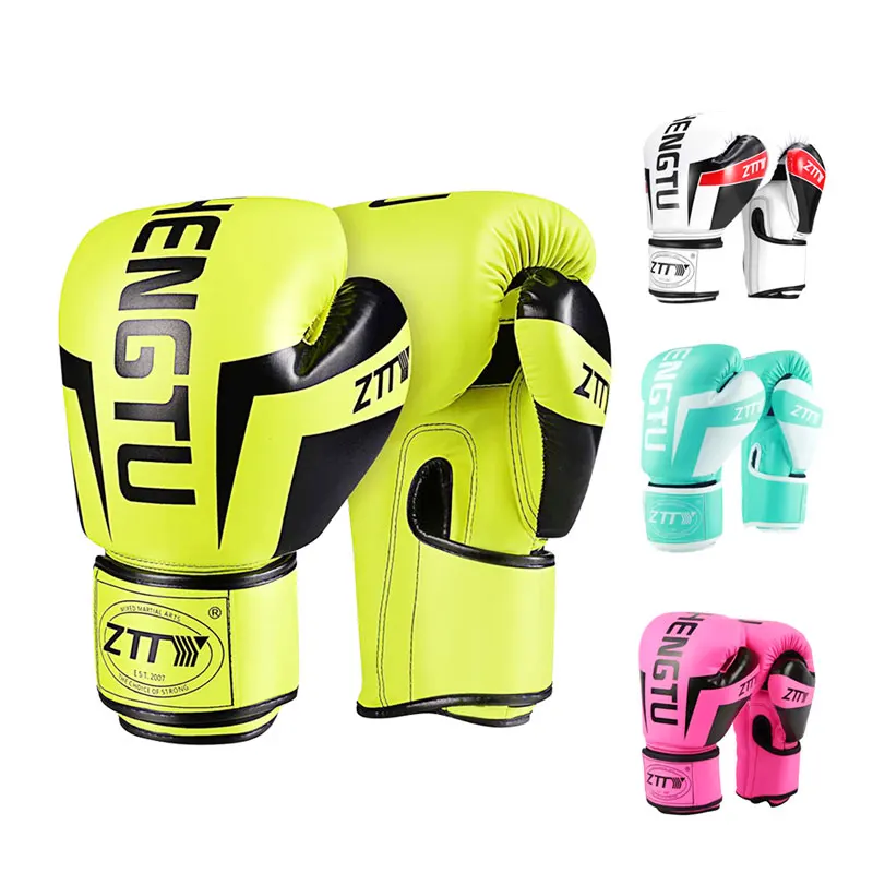 Custom Logo  Boxing Gloves High Quality Durable Shiny Pu Training Boxing Gloves 8oz 10oz 12oz 14 oz