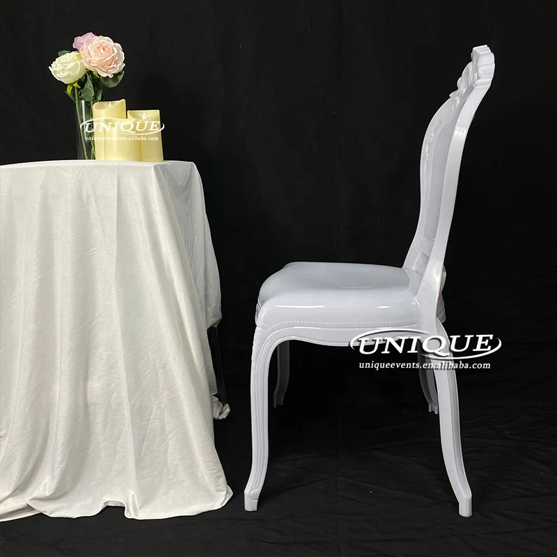 Luxury Style Party Event Rental Hotel Dinning PC Clear Acrylic Black Princess Chair Ghost Wedding Throne Chairs for Event