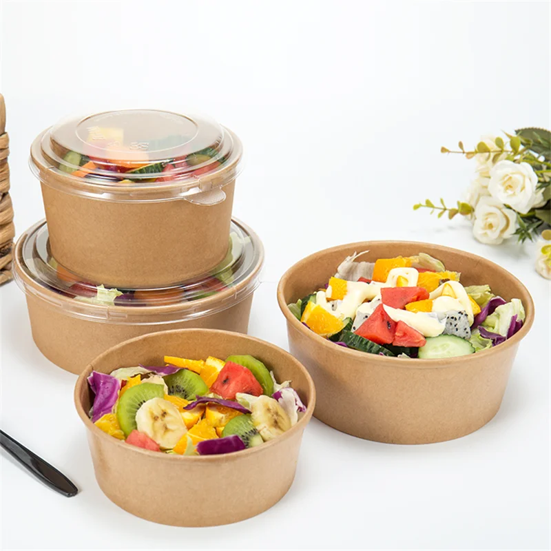 LOKYO wholesale 1000ml to go noodle bowl disposable takeout container kraft paper bowl