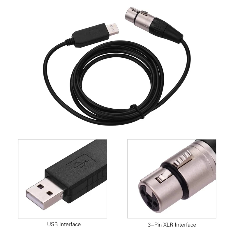 Кабель-преобразователь RS485 DMX512 с USB на 3Pin XLR внутренним интерфейсом для компьютера