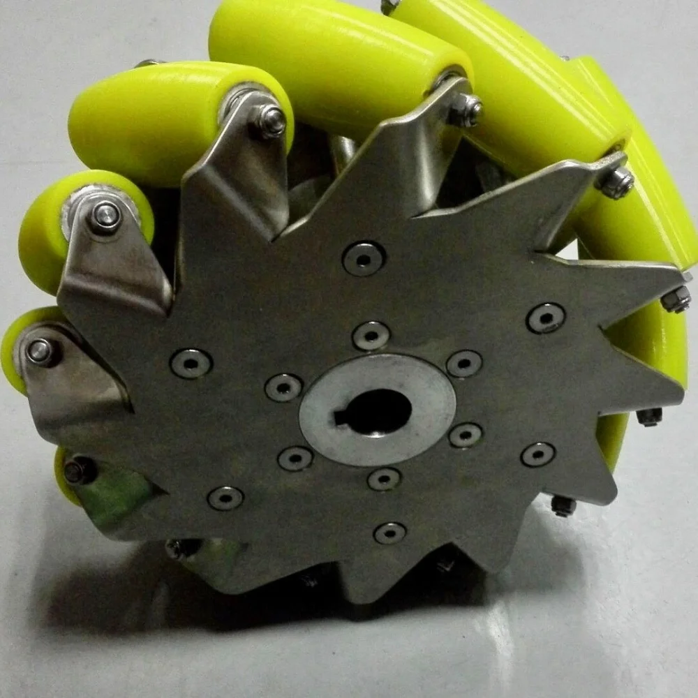 SS all direction industrial mecanum wheel 8 inch 203 mm stainless steel pu material