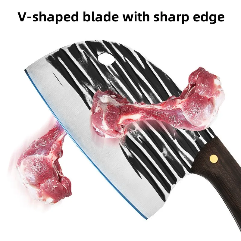 Hot Sell Hammered Pattern Sharp chopping butcher chef kitchen knife For Meat Vegetable Japanese Kitchen Knife