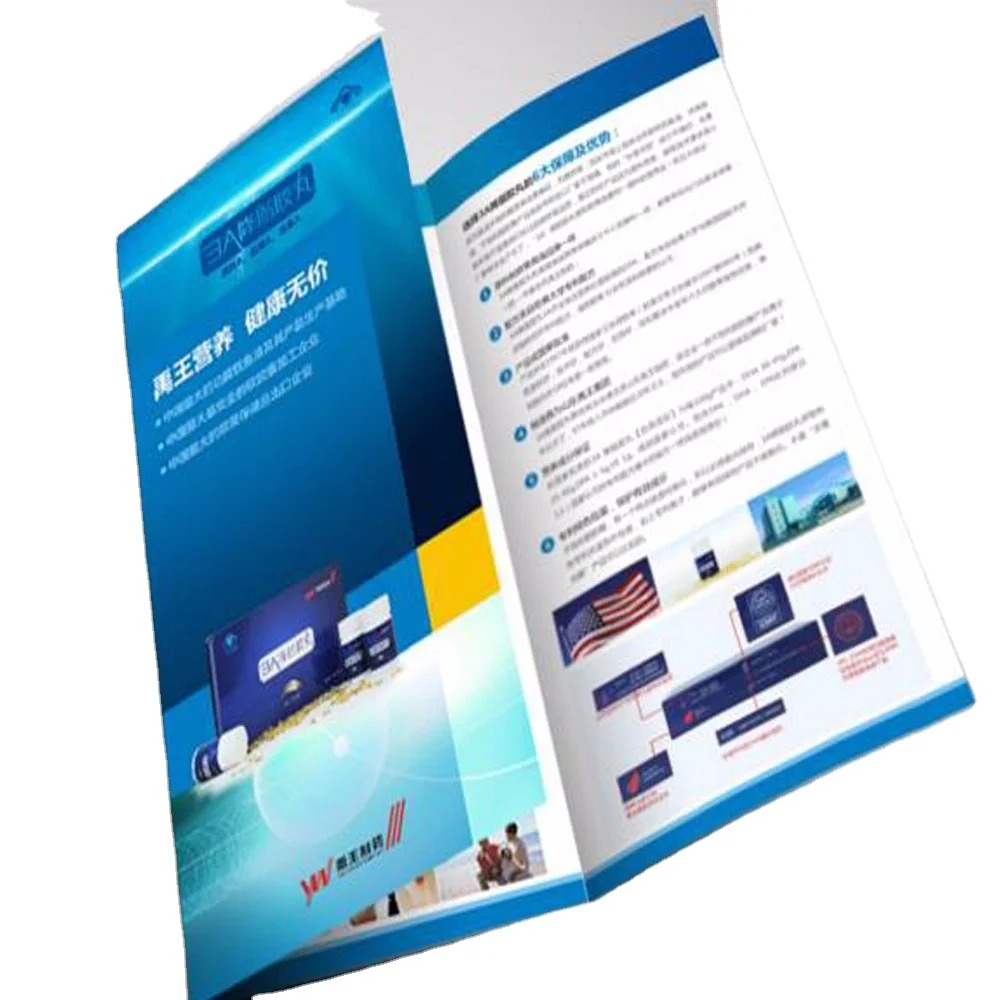 Custom Z folded leaflet,printing tri folded leaflet, Promotion brochure