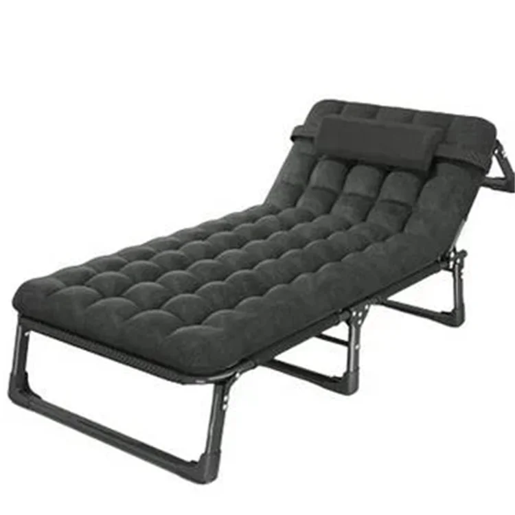Portable Multifunctional Metal Single Bed with Soft Mattress for Home Bedroom Dining Kitchen Use