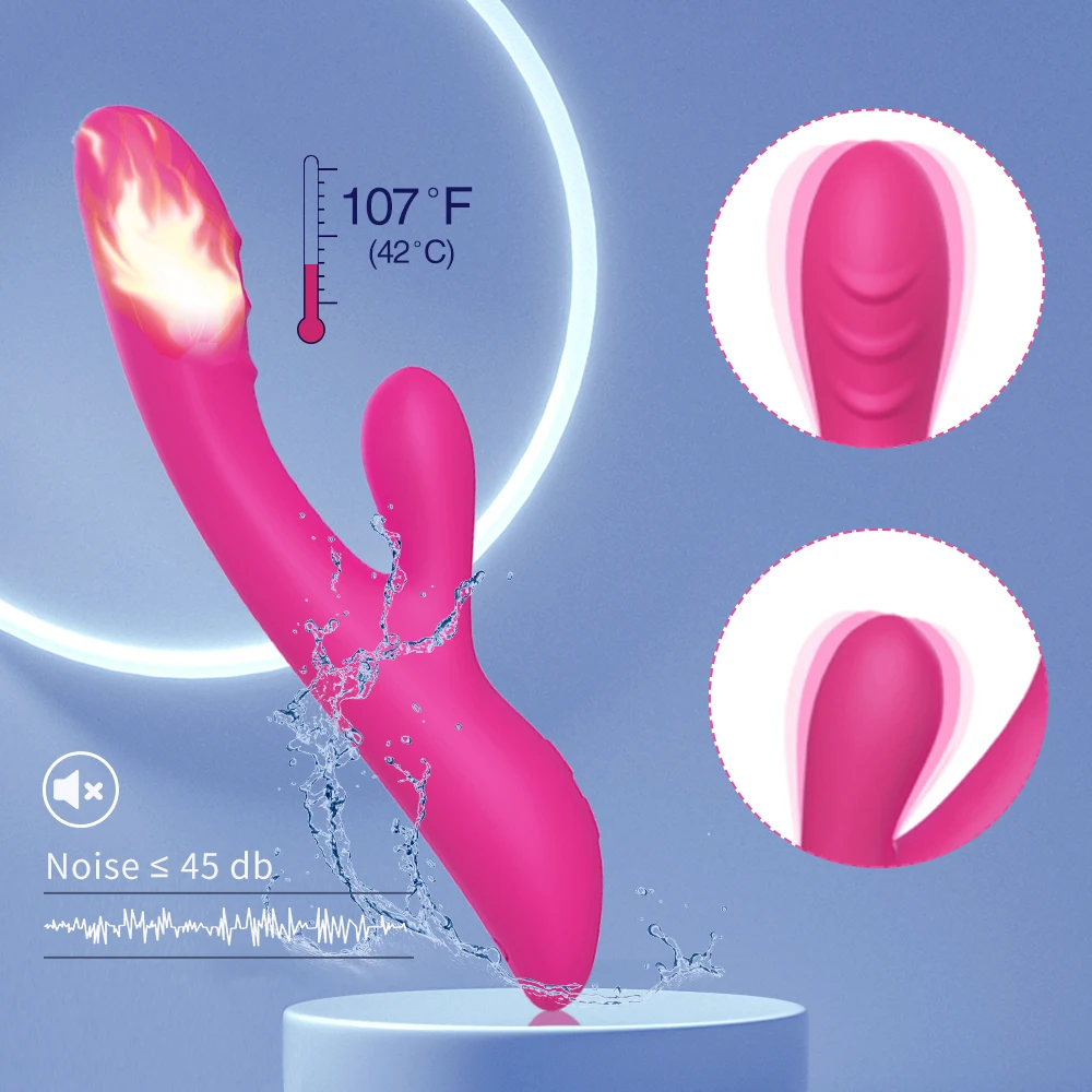 Sunfoo Heating Sex Toys For Women Dildo Vibrator Rabbit Female G Spot Dildo Vibrator Clitoris Stimulator Rabbit Vibrators