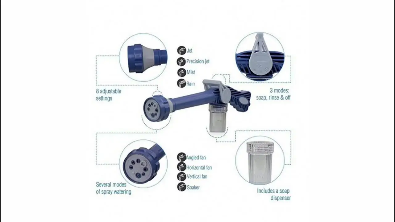 8 In 1 High Pressure Water Gun Garden Car Cleaning Spray Gun Sprayer multifunction Plastic Jet Water Cannon Turbo Sprayer Tools