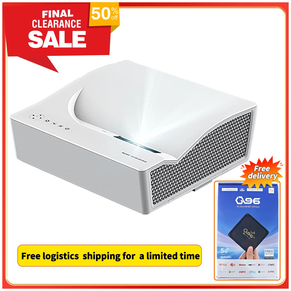 YDH-P7F Smart 4K Laser Projector 5500 Lumens Android System Infrared Remote Control Auto Focus For Indoor Portable Projector