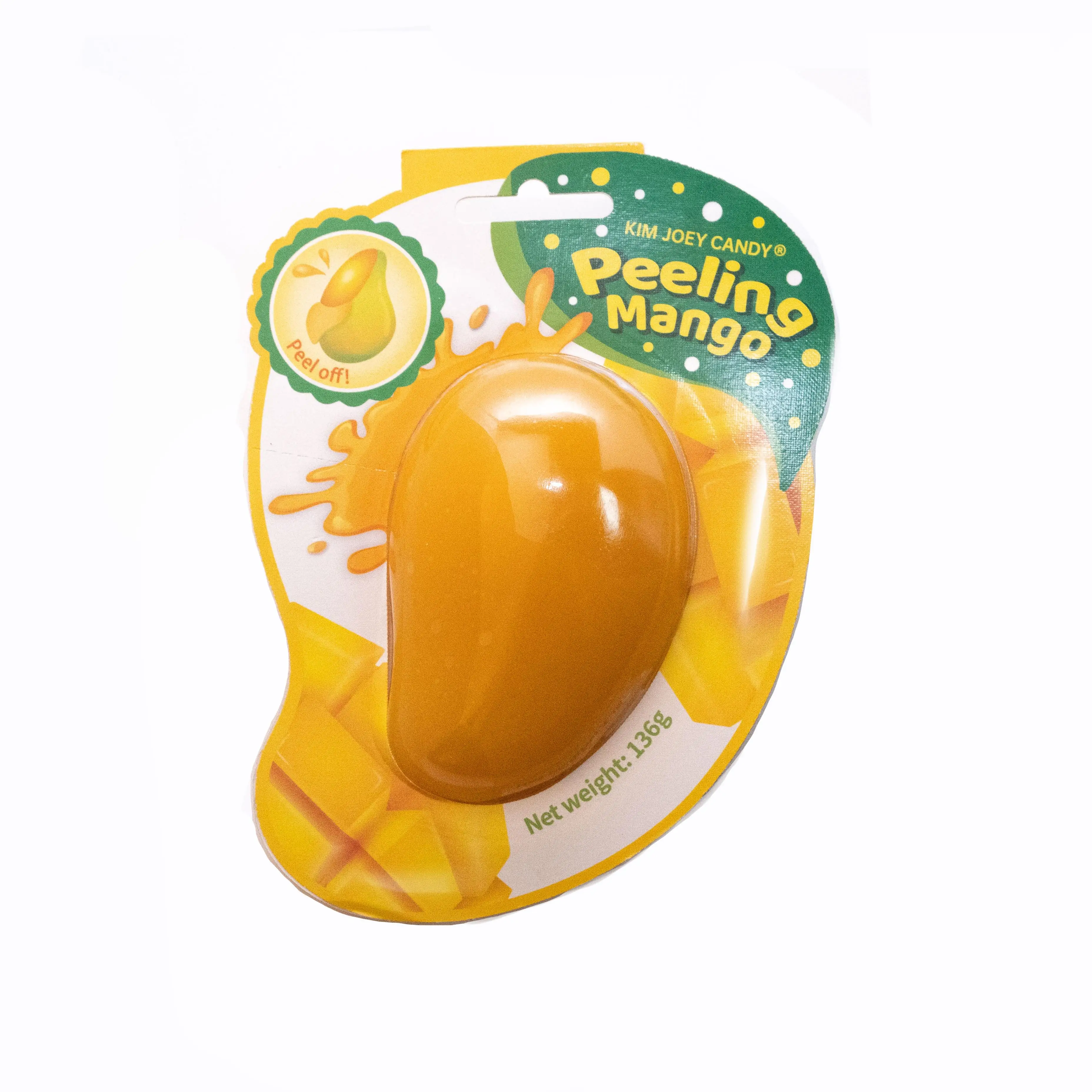 Wholesale Halal 3D Mango Flavor Funny Jelly Peeling Big Normal Size Mango Shaped Gummy Candy