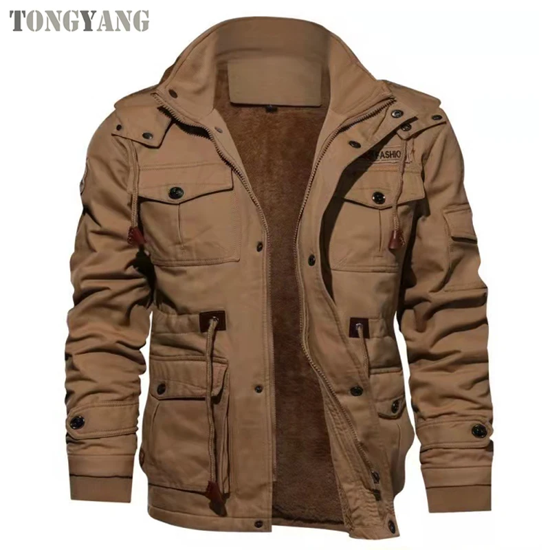 TONGYANG Men Jacket Coats Fashion Trench Coat New Winter Casual Thick Overcoat Black Gentleman Jacket Male Long Jacket