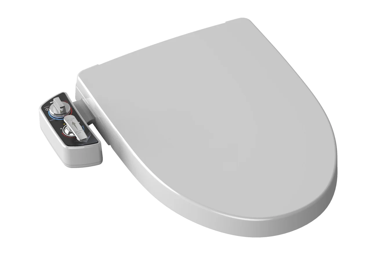 Elongated non electric hot and cold water bidet water heater toilet seat cover dual nozzle and women wash  self cleaning