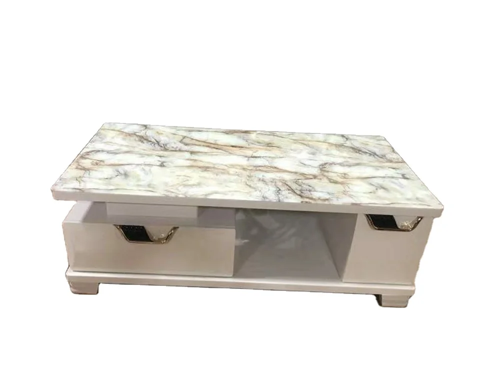 custom Multifunction Small marble top fashion design white coffee table for sale