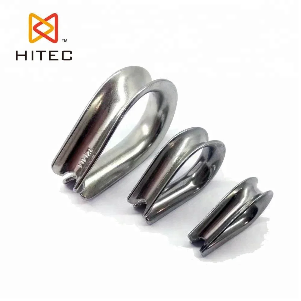 U.S TYPE AISI 304, 316 stainless steel wire rope rigging extra heavy duty thimble