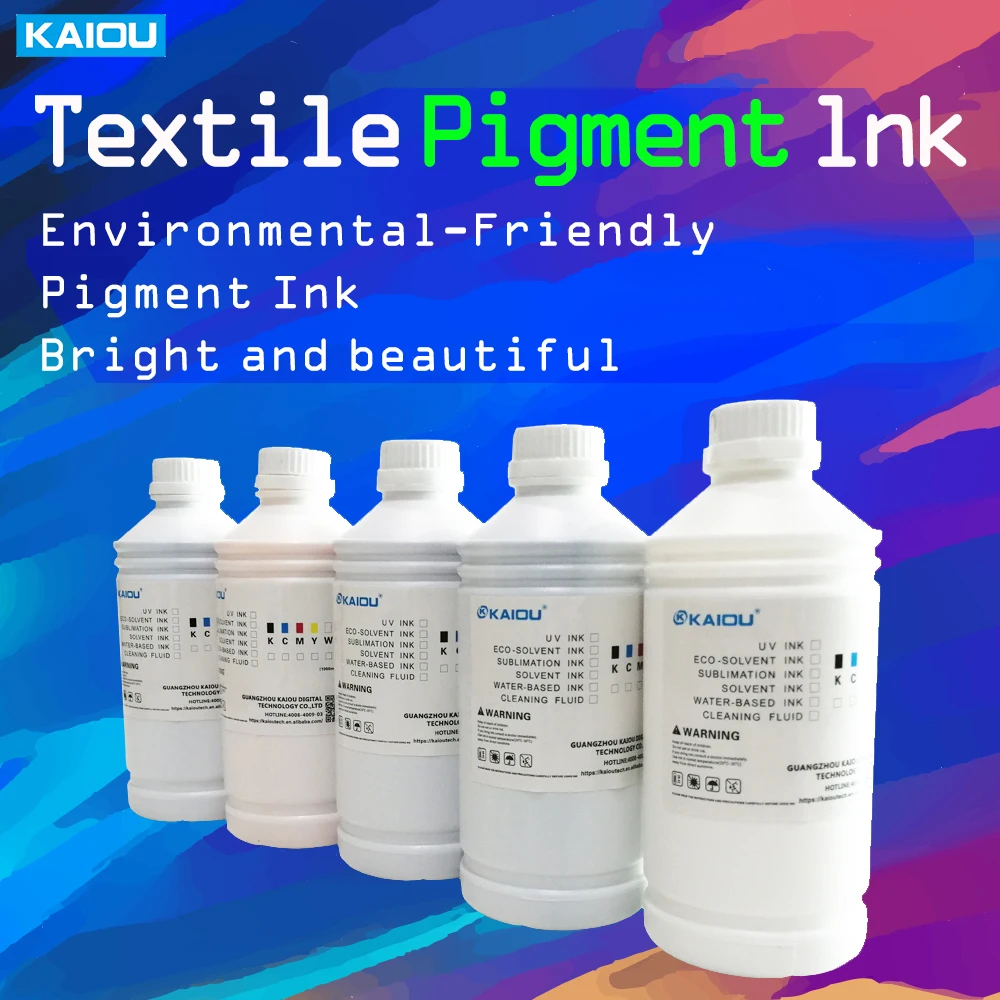 Kaiou Water Based Ink Dtf CMYKW Pigment Ink for XP600/l1800/4720/I3200 Print Head Pigment Ink Suppliers