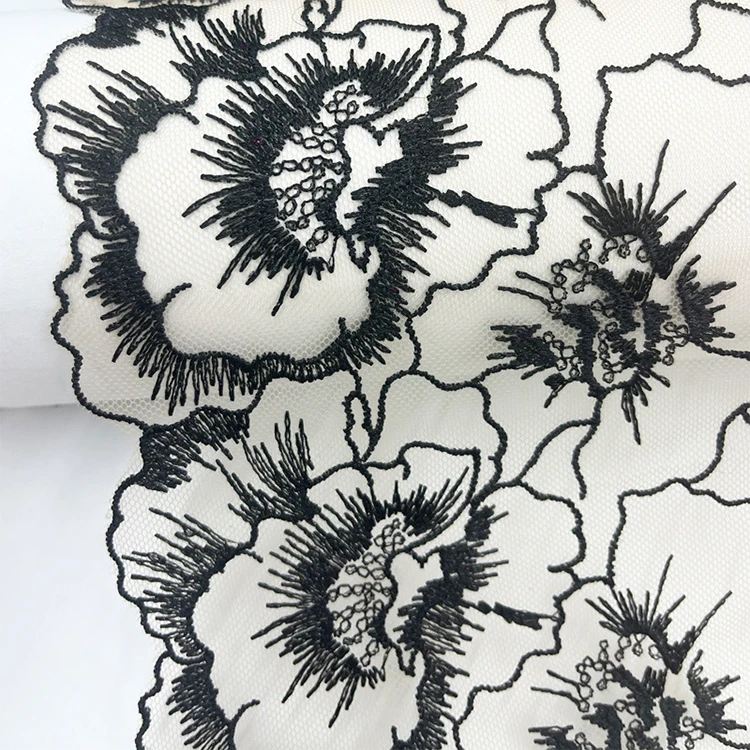 Two colors polyester yarn press yarn large flower mesh yarn embroidery lace underwear accessories Clothing accessories