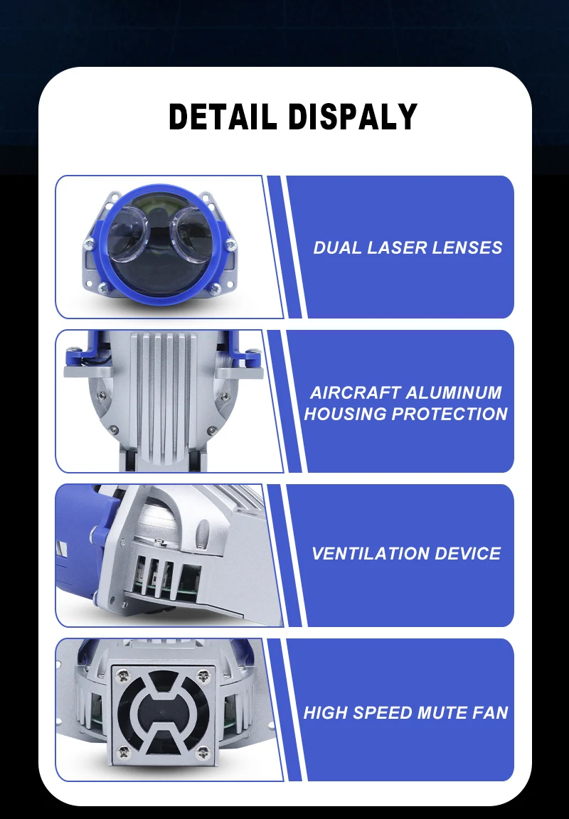 Wholesale Automotive Car Headlight 2 3.0 inch bi led Laser Projector Lens 9007 h4 h7 New Arrivals Fog Lens Lamp With Bracket