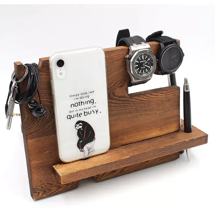 Деревянная деревянная настольная подставка для телефона