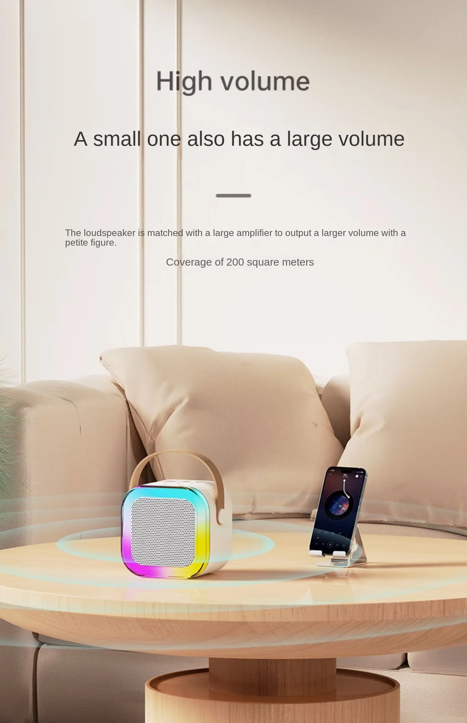 Wireless Audio Karaoke Mini Small Colorful LED Lamp Outdoor Audio Player Potable Wireless Bluetooth Smart Speaker 2 Set Karaoke