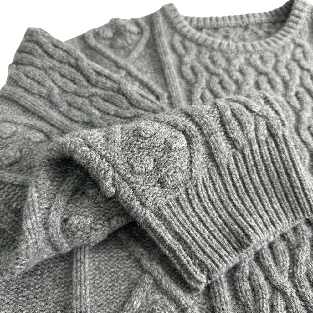 Custom Pattern Designer Oversized Sweater Women Casual Style Oversize Knitted Crew Neck Pullover Women Sweater