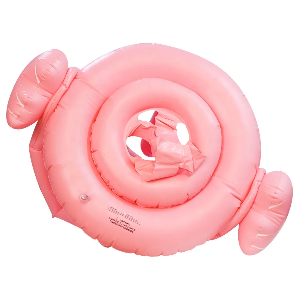 Baby Inflatable Flamingo Swim Boat Pool Floats Safety Kids Seat PVC Inflatable Swim Sitting Rings With Canopy For Pool Water Fun