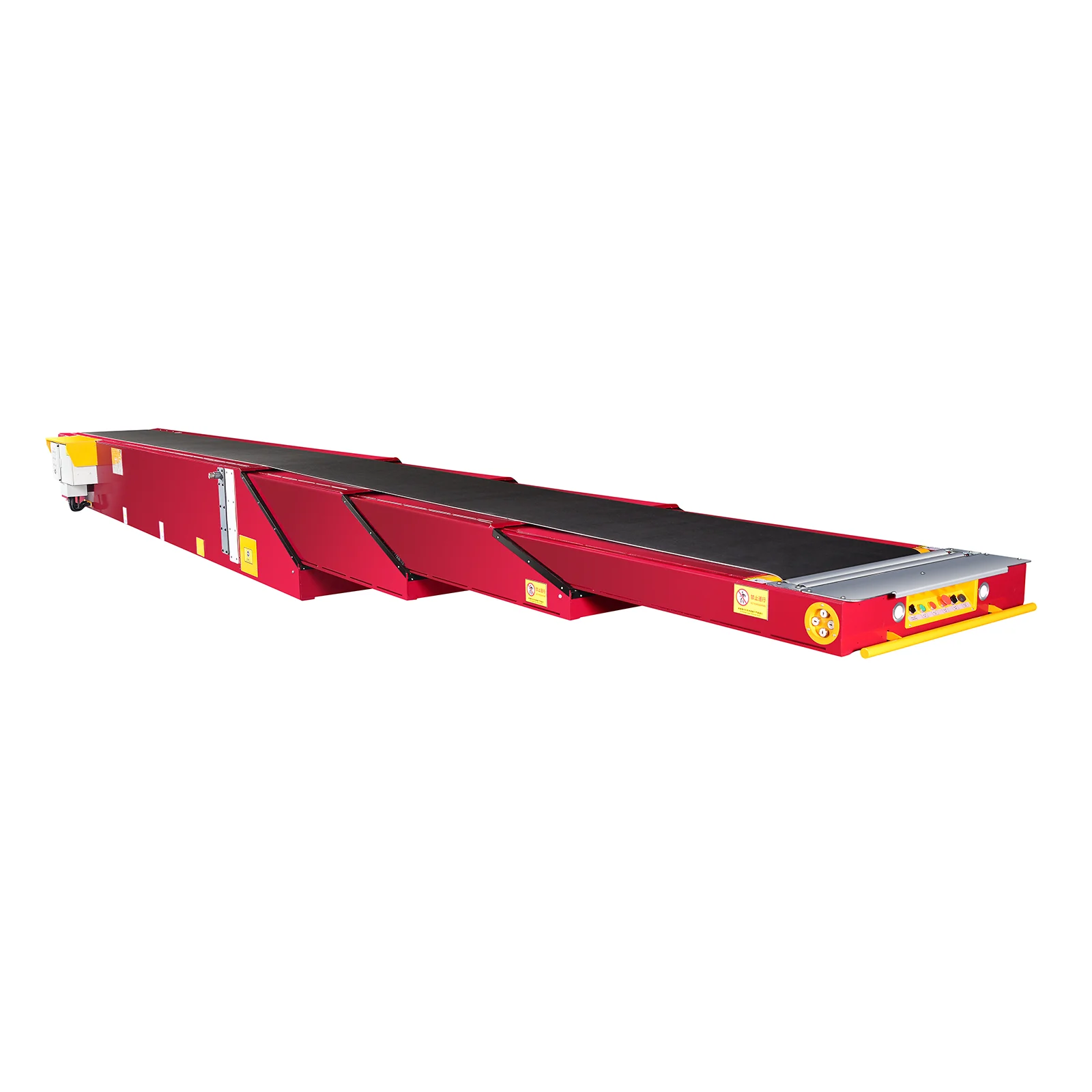 4 section belt conveyor system for truck loading
