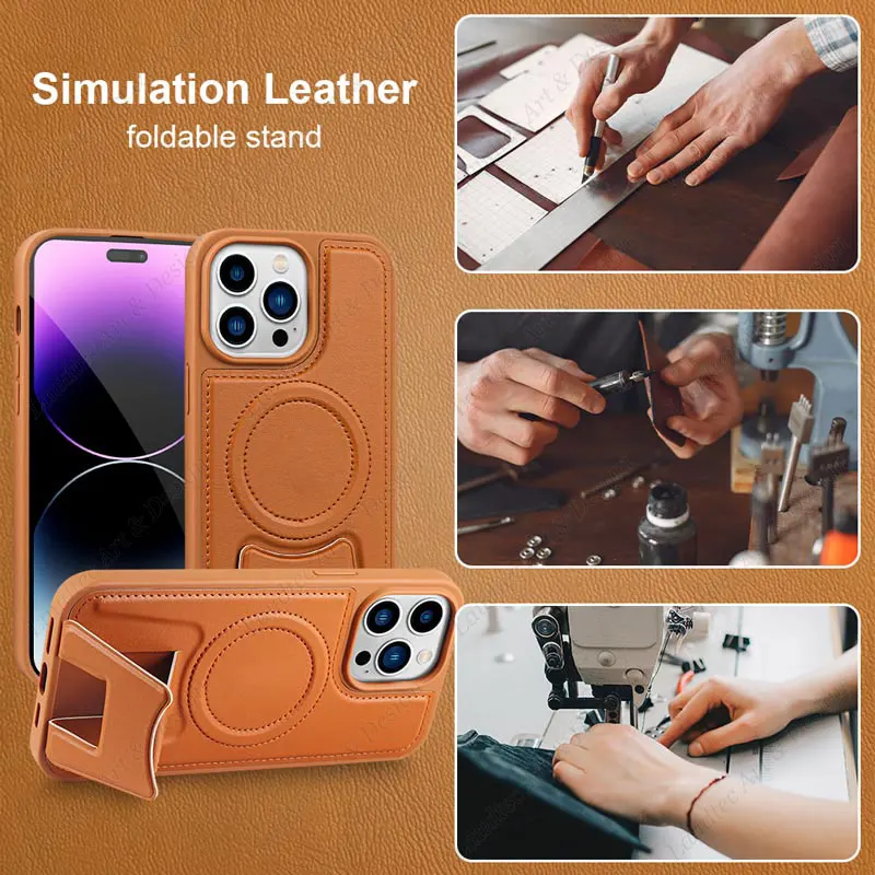 Laudtec SJK004 Matte Flip Cover Wallet Kickstand Case Leather Mobile Phone Cases For Iphone 15 14 13 12 11 10 8 7 Plus Pro Max