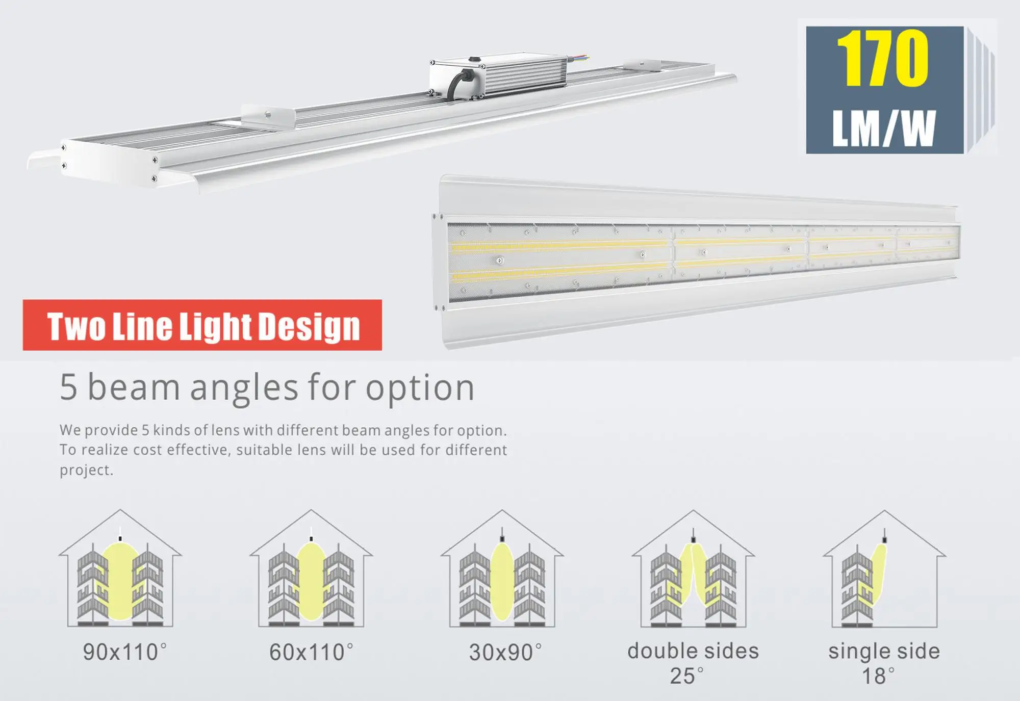 Linear High Bay Light Seamless Connection Design Linear Suspended Lamp Office Use Led 20w Linear Pendant Light For Gym