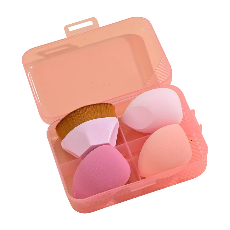 Makeup Kabuki Brush Blush Liquid Powder Foundation Kabuki Latex Free Make Up Sponge With Box Case
