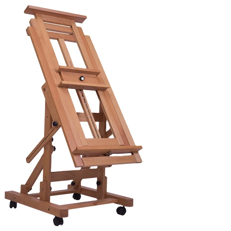 Large Beech Wood Artist Standing Easel Floor Easel Canvas Drawing Stand For Art Oil Acrylic Painting