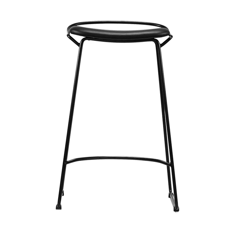 Hot sale metal frame stacking stool bar counter stool Metal Iron Base Bar Stool Chair  with Metal Legs and Footrest