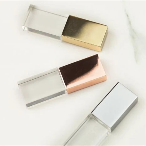 Логотип Кристалл USB лазерной гравировки логотип розовое золото Кристалл карты памяти 8 Гб