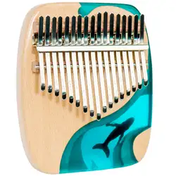 Resin Kalimba 17 Key Exquisite Finger Thumb Piano Marimba Musical Instrument Good Accessory Pendant Gif Kalimba(17 Key, blue)