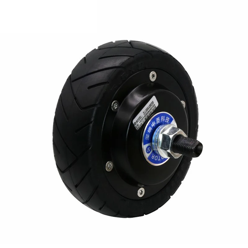 ZLTECH 5.5inch 24v 400RPM 60kg load Rubber tire 1024 PPR encoder brushless electric wheel dc servo hub motor for service robot